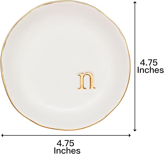 COLLECTIVE HOME - Ceramic Jewelry Tray, Decorative Trinket Dish for Rings Earrings Necklaces Bracelet Watch Keys, Birthday Mother's Day Christmas Gift for Women, 4.75", White Surface (N) - Image 2