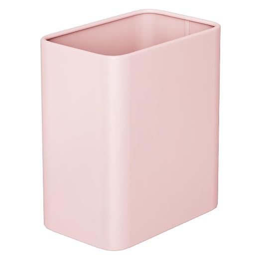 Cesun Pink Bathroom Trash Can 2.1 Gallon Wastebasket, Small Modern Metal Garbage Can Office Waste Basket, Stainless Steel Trash Bin for Bedroom, Home Office, Toilet, rv, Near Desk, Under Sink by Cesun