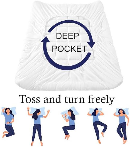 ACCURATEX Ultra Soft Mattress Topper Full Size - 2 Inches Double Layer Comfort Pillow Top Mattress Pad for Back Pain Relief, 400TC Cotton Breathable Surface w/ 8-21 Inches Deep Pocket,54x75