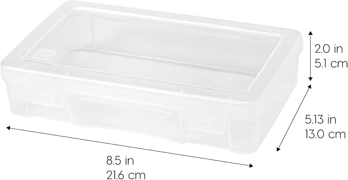 IRIS USA Pencil Case Boxes, 10-Pack, |Made in USA|, Plastic Bead Organizing Containers with Snap Lid for Arts, Crafts, Ephemera, Stickers, & Dance Cheer, Clear - Medium - Image 3