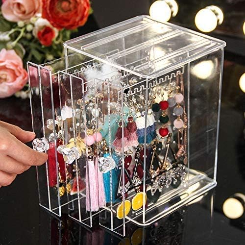 Sooyee Clear 3 Vertical Drawer Earring Display Stand Organizer(216 Holds 108 Pairs), Jewelry Hanger Storage Box - Image 3