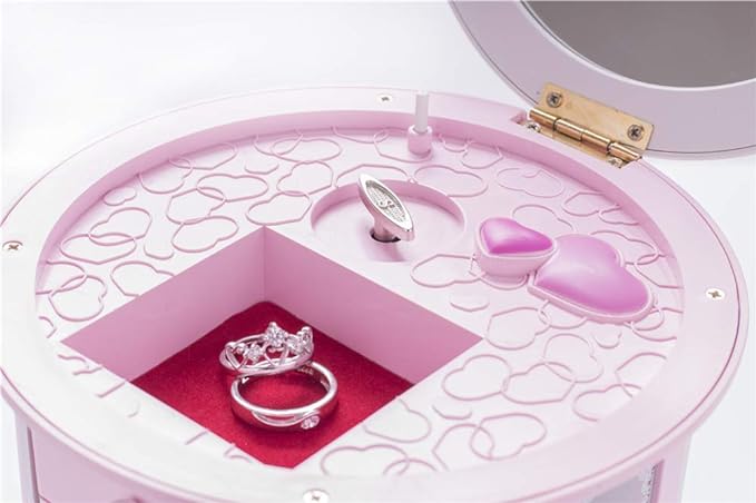 Renawe Girls Musical Jewelry Box Necklace Storage Accessories Gifts Cute Kids Jewelry Boxes for Little Girl Toddler Children Jewelry Organizer Best Girls Birthday Gift Stuff Child Music Jewelry Box - Image 4