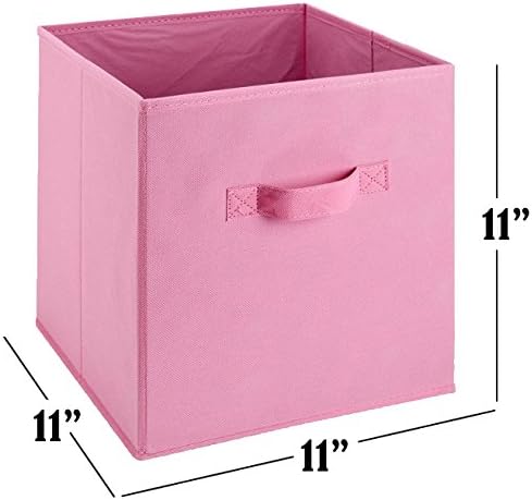 Handy Laundry 6-Pack Foldable Cube Storage Bins – Decorative Collapsible Organizer for Shelves, Closets, Underbed, Clothes, or Kids’ Toys (Pink) - Image 4