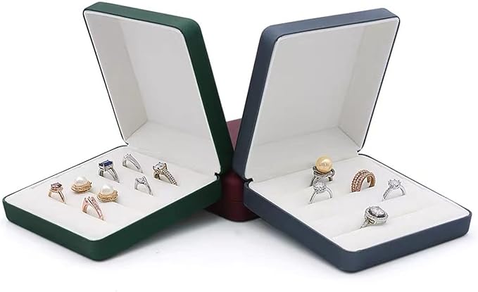 Small Ring Organizer Box, Portable Rings Jewelry Holder Case, Modern Ring Storage Tray Fit for Women, Girl for Travel (Green) - Image 2