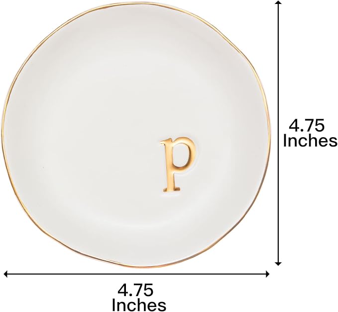 COLLECTIVE HOME - Ceramic Jewelry Tray, Decorative Trinket Dish for Rings Earrings Necklaces Bracelet Watch Keys, Birthday Mother's Day Christmas Gift for Women, 4.75", White Surface (P) - Image 2