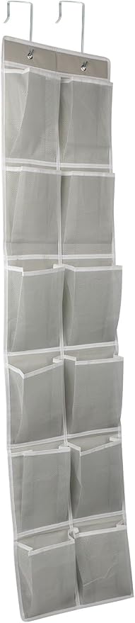GOMAJI Over the Door 12 Pocket Hanging Shoe Organizer, Gray - Image 8