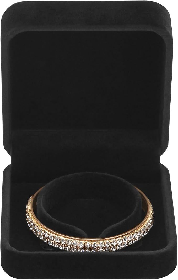 LETURE 4 Pieces Classic Velvet Bracelet Bangle Pendant Necklace Gift Box, Travel Jewelry Box Display Storage Case for Gift, Wedding, Engagement, Proposal, Birthday (Bracelet STYLE 1-4PCS) - Image 6