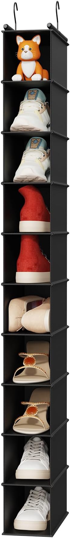 MAX Houser 10-Shelf Hanging Shoe Shelf Organizer, Hanging Shoe Storage for Closet (Black) - Image 9