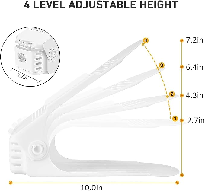 Shoe Slots Organizer 36 Pack - Shoe Organizer Space Saver 50%,Adjustable Thickening Shoe Stackers for a pair of Shoes,Shoe Storage Shoe Rack Holder for closet organization,organizador de zapatos,White - Image 3