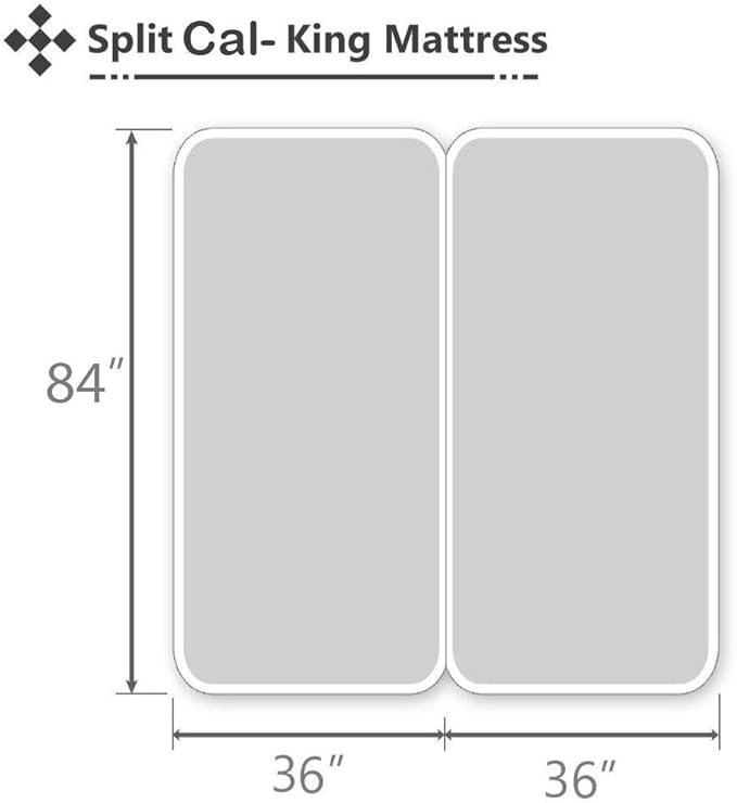 Split California King Mattress Protector for Adjustable Fitted Sheet Style Split Beds Waterproof Terry Cotton - 12 Inch Deep (2 PCs Split Cal King 36"x84", White)
