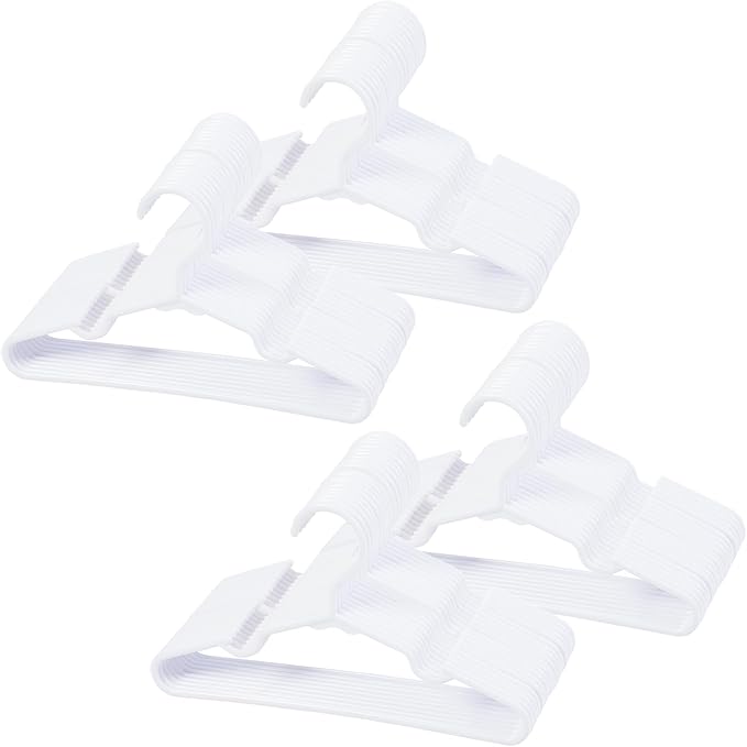 80 pcs White Baby Nursery Closet Hangers,Non-Slip Laundry Infant Pant Hanger for Newborn Clothes,Ultra-Thin Child Coat Hanger for Girl Boy Toddler Kids by VIIBASE