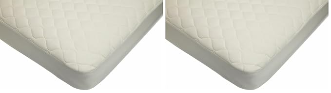 American Baby Company Waterproof Crib and Toddler Mattress Protector, Quilted Fitted Protector Pad Cover Made with Organic Cotton Top Layer, 52“ x 28" (Pack of 2)