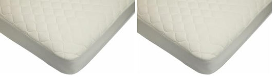 American Baby Company Waterproof Crib and Toddler Mattress Protector, Quilted Fitted Protector Pad Cover Made with Organic Cotton Top Layer, 52“ x 28" (Pack of 2)