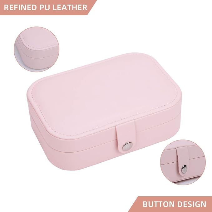 CASEGRACE Jewelry Box For Women Travel Jewelry Organizer Double Layer for Necklace Earring Rings Jewelry Holder Case - Image 8