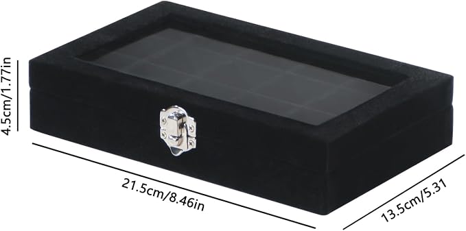 Travel Jewelry Box,Small Jewelry Case,Rings Earrings Cufflinks Organizer for Girls (Black, 15 Grids) - Image 8