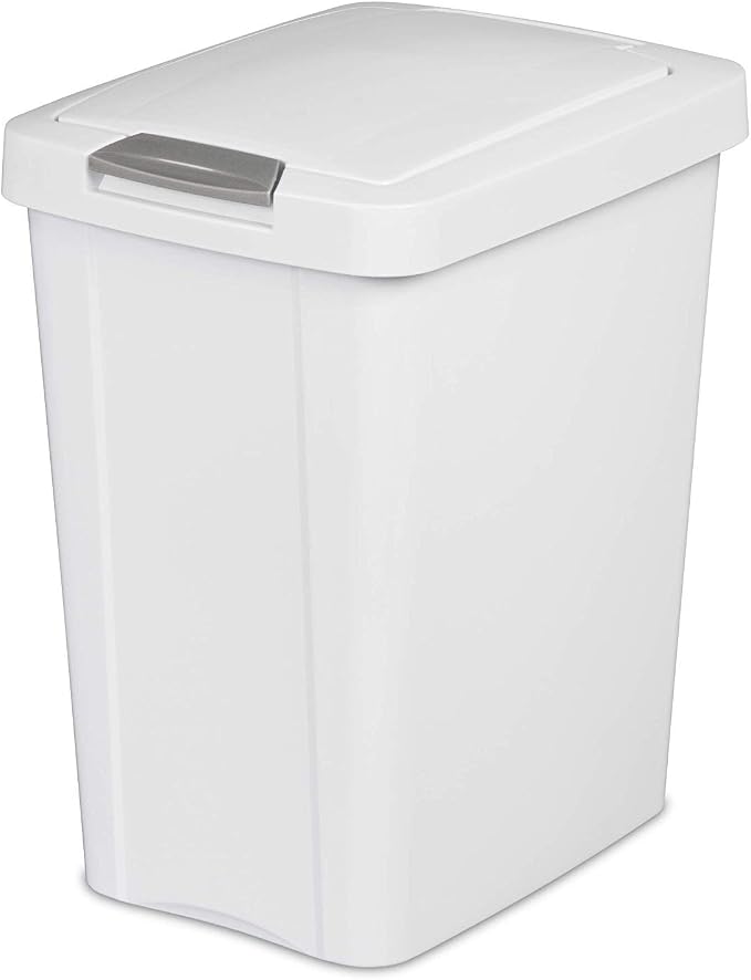 STERILITE 10438004 Touch Can, White, 7.5 Gallon by Sterilite