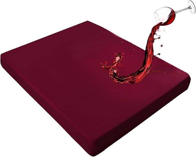 Mecerock Mattress Protector, Breathable and Soft Waterproof Mattress Protector, Mattress Cover, Wine Red Mattress Cover Queen Size Bed