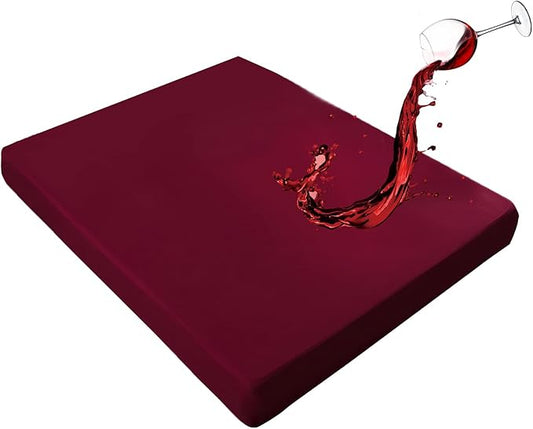 Mecerock Mattress Protector, Breathable and Soft Waterproof Mattress Protector, Mattress Cover, Wine Red Mattress Cover Full Size Bed