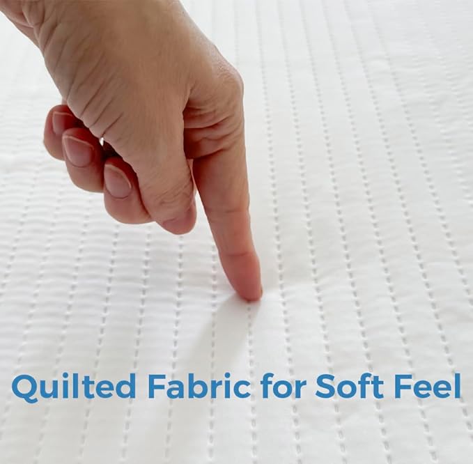 Dreamology Mini Crib Mattress Protector, 2 Pack, Mini Mattress Protector for Baby Girl and Baby Boy, Soft, Quilted Crib Mattress Pad Cover, Waterproof for Mini Mattress, 38x24 (White)