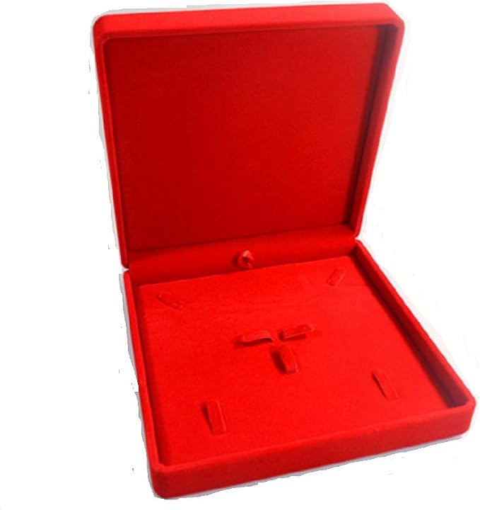 Jewelry Set Velvet Box Necklace Earring Ring Necklace Bracelet Gift Display Case Wedding Jewelry Storage Holder (Red) - Image 5