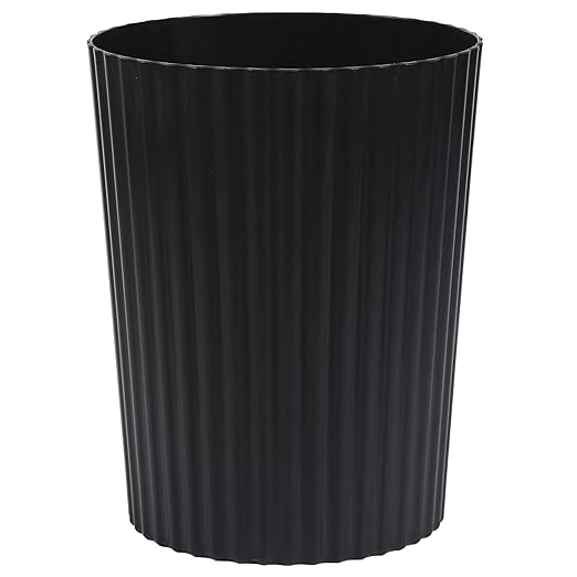 JiatuA Small Trash Can Plastic Wastebasket Round Garbage Container Bin for Bathroom, Kitchen, Bedroom, Home Office, College Dorm, Black by JiatuA