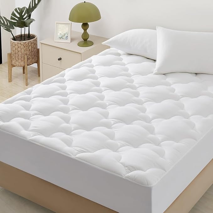 Mattress Topper Full Size Pillow Top - Extra Thick Padded Mattress Pad & Protector, Breathable Fitted Deep Pocket 8-21, Ultra Soft & Supportive