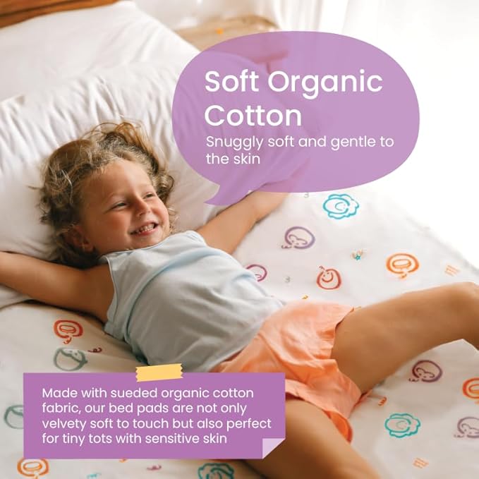 Potty Training Bed Pads for Toddlers Twin-Sized Beds, Tuckable Bed Wetting Pads for Kids, 100% Waterproof Mattress Protector, Non-Slip, Washable Underpads (Fairy Fantasy Design)
