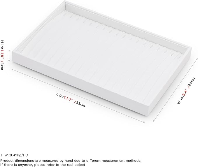 Oirlv Premium White Leather Stackable Jewelry Tray 18 Gird Necklace Bracelet Organizer Showcase Necklace Display Tray - Image 9