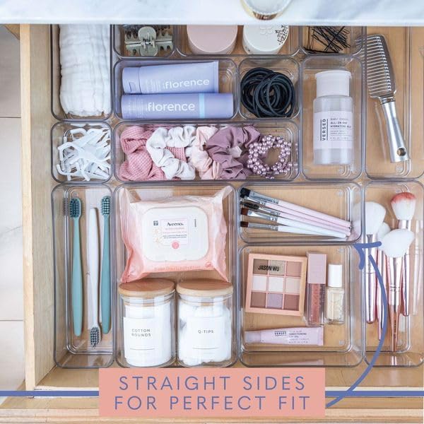 primebox Fifteen Pieces. Plastic Clear Drawer Organizers. Bathroom, Kitchen, Bedroom, Utensils, Office Organizer Bins, Storage Trays. Heavy Duty, Stackable 5 Sizes. - Image 2