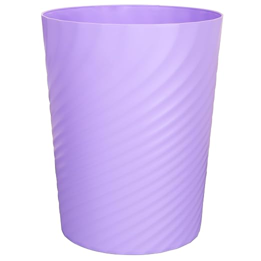 UUJOLY Plastic Small Trash Can Wastebasket, Garbage Container Basket for Bathrooms, Laundry Room, Kitchens, Offices, Kids Rooms, Dorms, (Taro Purple, 1.8 Gallon) by UUJOLY