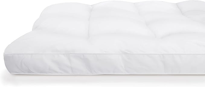 SERTA Down Illusion Soft Hypoallergenic 2 inch Pillowtop Simple Fit Mattress Topper, Twin, White