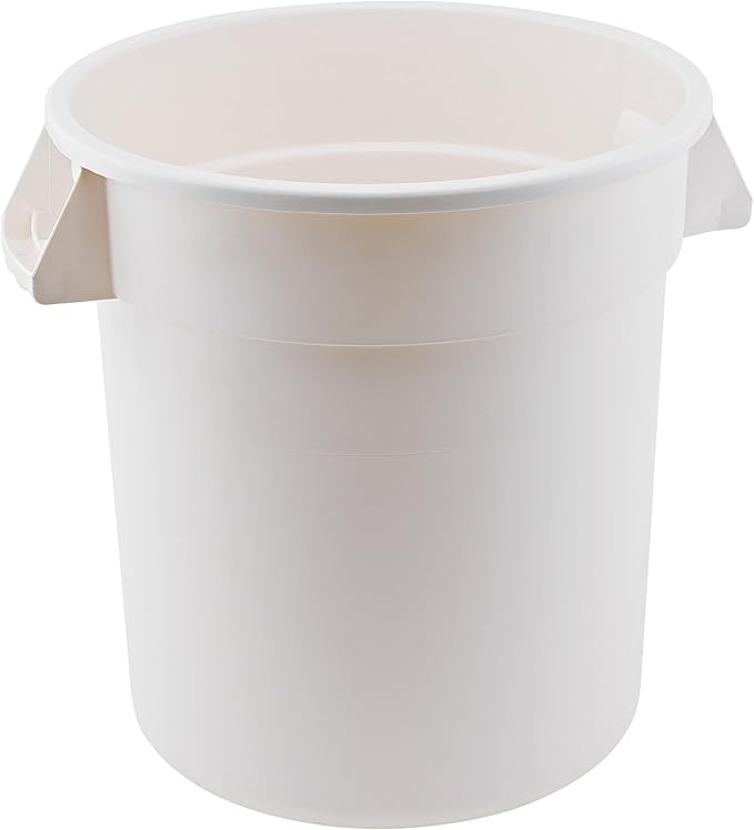 Winco Heavy-Duty Round Waste Container/Trash Can, 10 Gallon, White by Winco