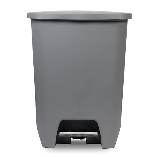 Glad Kitchen Trash Can | Large Plastic Waste Bin with Odor Protection of Lid | Hands Free with Step On Foot Pedal and Garbage Bag Rings, 20 Gallon, Grey - Image 7
