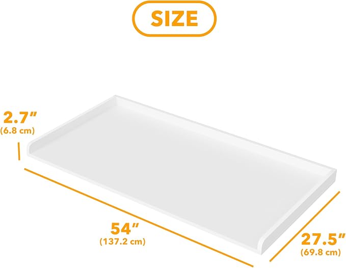 SpaceAid Washer Dryer Countertop, Laundry Wood Shelf Topper with Edge, 54" Width x 27.5" Depth Cover Guard Organizer for Washer and Dryer Laundry Hamper Counter Storage Organization (White) - Image 2