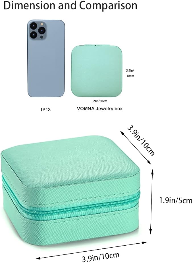 5pack/PU Leather Travel Jewelry Case, Mini Jewelry Box, Small Jewelry Organizer Portable Display Jewelry Storage Case for Rings Earrings Necklace Bracelet Bangle for Girls Women(Blue) - Image 5