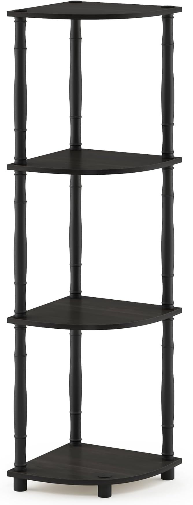 Furinno Turn-N-Tube 4-Tier Corner Display Rack Multipurpose Shelving Unit with Classic Tubes, Espresso/Black, 18114EX/BK, Espresso/Black Classic Tube - Image 4