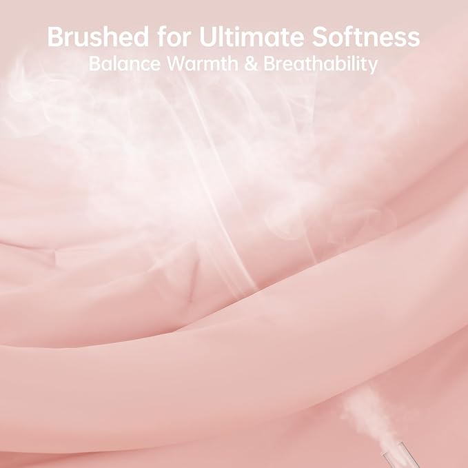MUXHOMO Queen Comforter Set, All Season Ultra Soft Down Alternative Bedding - 3 Piece Lightweight Bed Set Includes 1 Comforter (90"x90") and 2 Pillow Shams (20"x26"), Blush