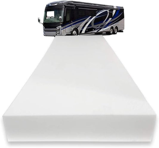 Foamma 4” x 28” x 72” Camper/RV Travel High-Density Bunk Mattress Foam Replacement, Comfortable, Travel Trailer, CertiPUR-US, Cover Not Included