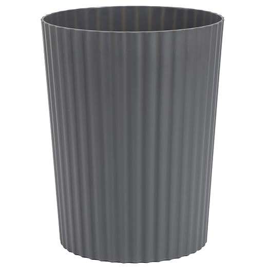 JiatuA Small Trash Can Plastic Wastebasket Round Garbage Container Bin for Bathroom, Kitchen, Bedroom, Home Office, College Dorm, Dark Grey by JiatuA