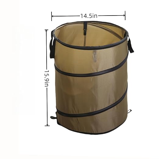 Collapsible Trash can/Folding Garbage Cans,Portable Trash can,Pop Up Trash Can,for Camping Garbage Can Collapsible,Clothes and Toys Recycle bin (BrownColor) - Image 3