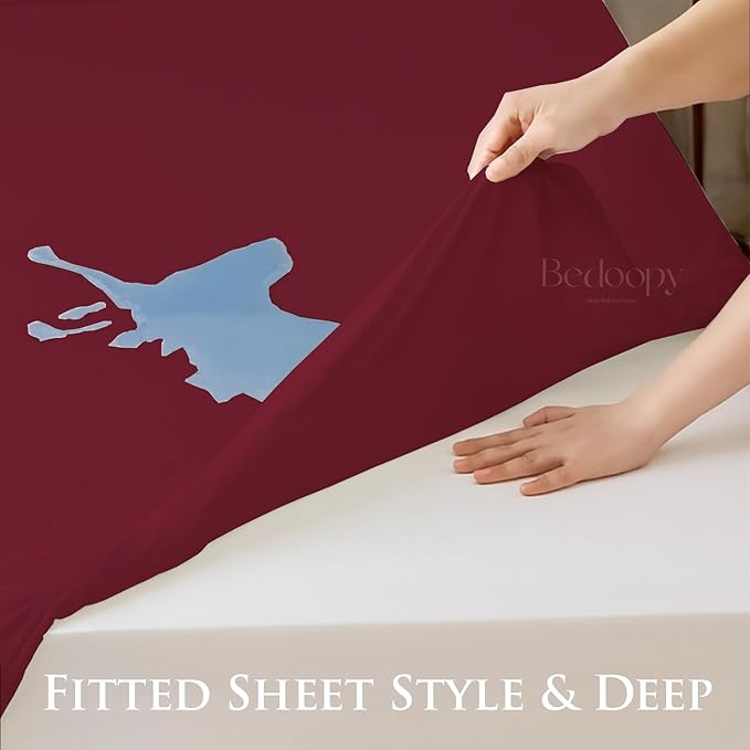42X80 Truck Sleeper Waterproof Mattress Protector Pad Cover RV Bunk & Truck Sleeper Soft Terry Cotton Burgundy Luxury RV Mattress Protector 6" Inch Deep Pocket Easy Care