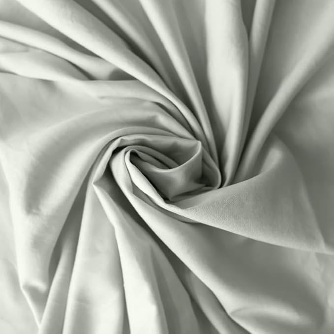 DreamFit DreamCool 100% Pima Cotton Sheets with Elastic Corner Straps 20 Inch Extra Deep Pocket Crafted in USA Bedding Guaranteed to Stay On Luxury Sheets California King Sheets Set Sage