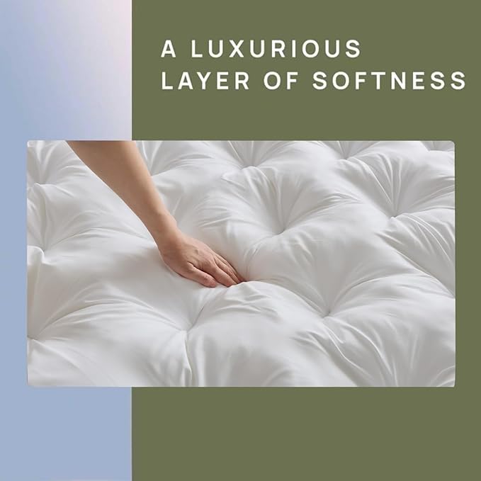 SHOUREN 5 Inch Memory Foam Mattress Topper California King for Back Pain Relief, Extra Thick Gel Memory Foam Bed Topper, Soft Fluffy Supportive Pressure Relief Mattress Pad, 72"x84"