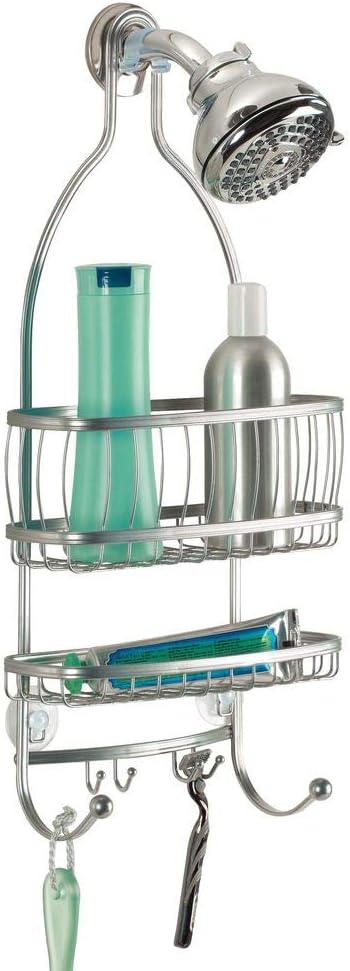 iDesign Metal Extra-Wide Hanging Shower Caddy, The York Collection – 10" x 4" x 22", Silver by iDesign
