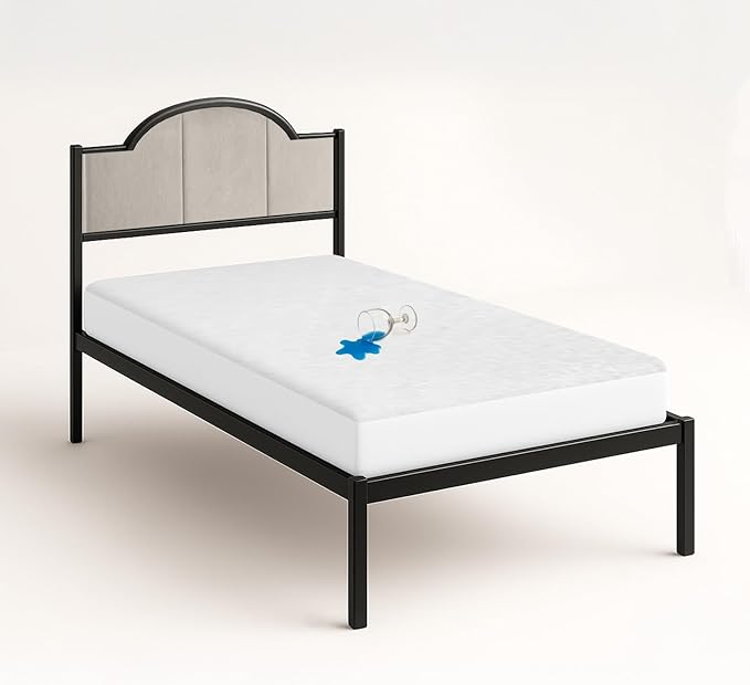 SGI bedding Waterproof RV Bunk Cot Bed Mattress Protector 36"x75" for Narrow Twin Camping Bed Mattress Pad Cover, Truck Sleeper & RV Beds - Soft, Noiseless, Breathable, 15" Deep Pocket - White