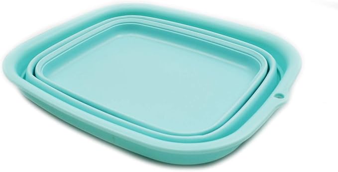 SAMMART 7.7L (2 Gallon) Collapsible Tub - Foldable Dish Tub - Portable Washing Basin - Space Saving Plastic Washtub (Lake Green, S) - Image 3