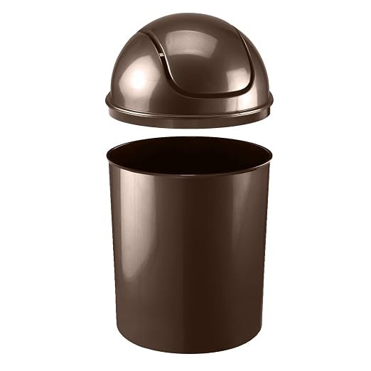 Umbra 1.25 Gallon Mini Waste Can with Removable Swing-Top Lid - Small Garbage Bin for Kitchen, Bathroom, Bedroom, Office - Compact Trash Can Fit Under Tables & Counters - Bronze - Image 4