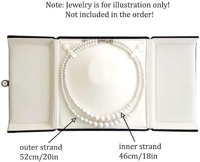 Velvet Jewelry Case for Pearl Necklace Large Velvet Necklace Stoarge Box for Pearl Strands Multi-strand Necklace Storage Box (Jewelry not included) - Image 5