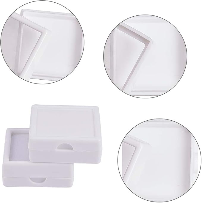 BENECREAT 24PCS White Gemstone Display Box Jewelry Box Container 1.57x0.6 with Clear Top Lids for Gems,Jewelry and Festival Gift Packing - Image 7