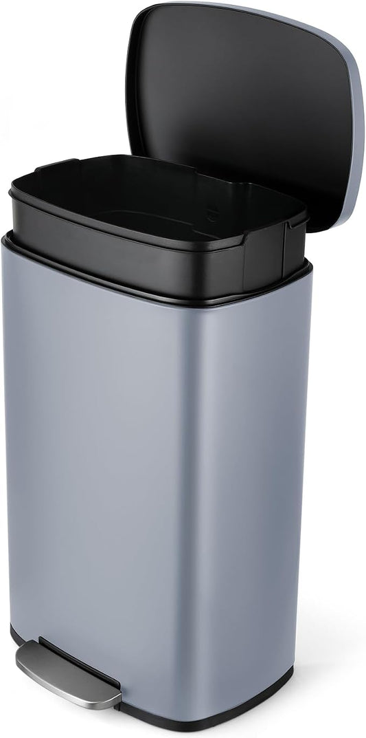 13.2 Gal Kitchen Trash Can, 50L Recycling or Garbage Bin, Brushed Stainless Steel Waste Basket, Soft&Quiet Close Dustbin, with Step-On Pedal, Removable Inner Bucket, for Home, Office, Living Room by ComfyCorner